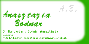 anasztazia bodnar business card