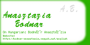 anasztazia bodnar business card